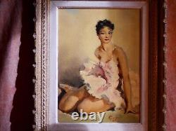 Ancien Tableau Georges Duc Huile Sur Toile Danseuse Ballerine Paris Art Deco
