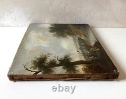 Ancien Tableau HST Paysage Animé Rivière 19ème Philippe Budelot A Restaurer