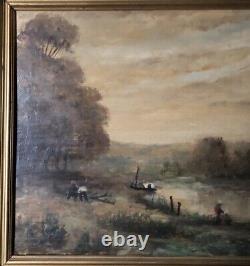 Ancien Tableau Huile Sur Bois XIX Ème Non Signé