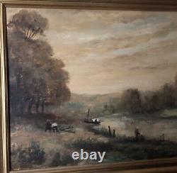 Ancien Tableau Huile Sur Bois XIX Ème Non Signé