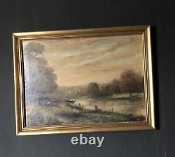 Ancien Tableau Huile Sur Bois XIX Ème Non Signé