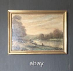 Ancien Tableau Huile Sur Bois XIX Ème Non Signé