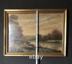 Ancien Tableau Huile Sur Bois XIX Ème Non Signé