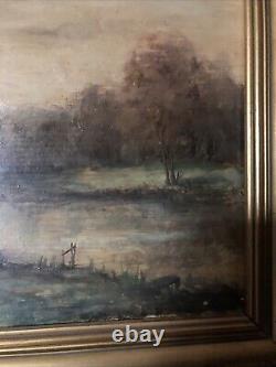 Ancien Tableau Huile Sur Bois XIX Ème Non Signé