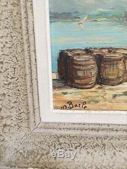 Ancien Tableau Huile Sur Panneau Maurice Barle Matin À Saint-Tropez