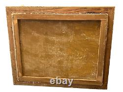 Ancien Tableau Huile Sur Toile Original Signe Casez Paysage Forêt