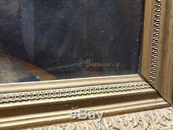 Ancien Tableau, Huile Sur Toile, Portrait De Femme, Peintre, Peinture, Signe