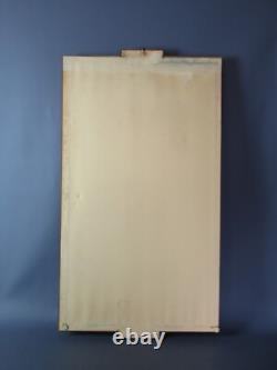 Ancien Tableau Huile Sur Toile Putto Ange Avec Lys Cadre Doré XIX S