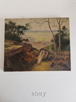 Ancien Tableau Huile Sur Toile Signé Jean Dufau