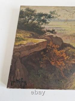 Ancien Tableau Huile Sur Toile Signé Jean Dufau