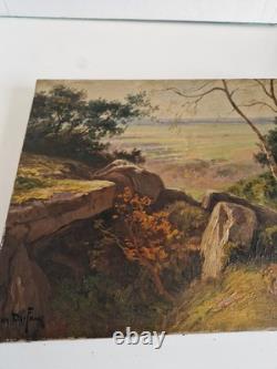 Ancien Tableau Huile Sur Toile Signé Jean Dufau