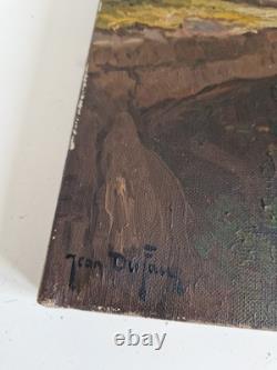 Ancien Tableau Huile Sur Toile Signé Jean Dufau