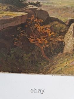 Ancien Tableau Huile Sur Toile Signé Jean Dufau