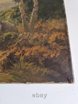 Ancien Tableau Huile Sur Toile Signé Jean Dufau