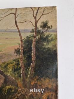 Ancien Tableau Huile Sur Toile Signé Jean Dufau