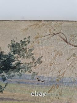 Ancien Tableau Huile Sur Toile Signé Jean Dufau