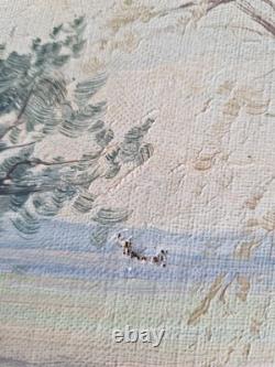 Ancien Tableau Huile Sur Toile Signé Jean Dufau