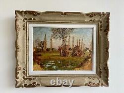 Ancien Tableau Huile sur Isorel Piémont Pyrénées Signature à Identifier