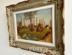 Ancien Tableau Huile sur Isorel Piémont Pyrénées Signature à Identifier