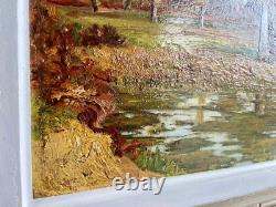 Ancien Tableau Huile sur Isorel Piémont Pyrénées Signature à Identifier