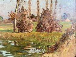 Ancien Tableau Huile sur Isorel Piémont Pyrénées Signature à Identifier