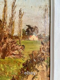 Ancien Tableau Huile sur Isorel Piémont Pyrénées Signature à Identifier