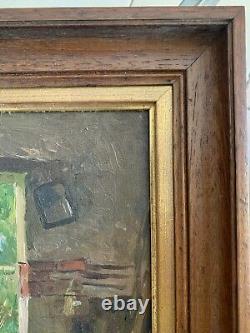 Ancien Tableau Intérieur maison cabane impressionniste Frederic Louis Levé FLevé