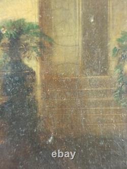 Ancien Tableau La Lecture Peinture Huile Panneau Antique Oil Painting Reading
