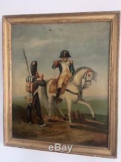 Ancien Tableau Napoléon Huile Sur Toile Empire 19 E Peinture Ancienne