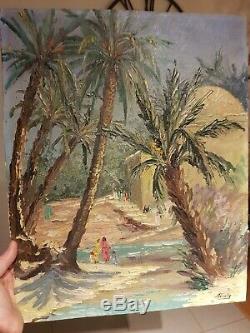 Ancien Tableau Orientaliste Huile Sur Panneau 1950 COSTAL J. L old Painting