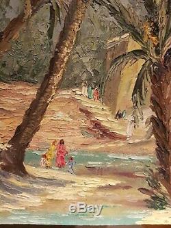 Ancien Tableau Orientaliste Huile Sur Panneau 1950 COSTAL J. L old Painting