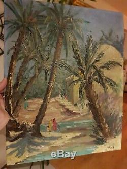 Ancien Tableau Orientaliste Huile Sur Panneau 1950 COSTAL J. L old Painting