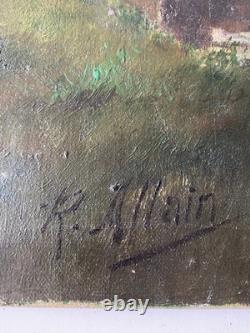 Ancien Tableau Peinture HST Scène de Vénerie Chasse à Courre Fin 19ème