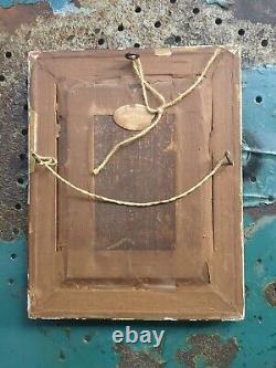 Ancien Tableau Peinture Huile Sur Bois Oil Painting On Wood Jesus Christ