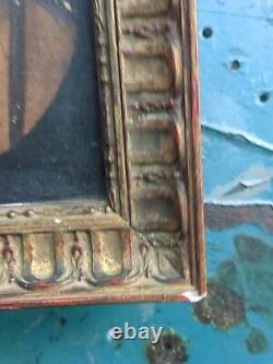 Ancien Tableau Peinture Huile Sur Bois Oil Painting On Wood Jesus Christ