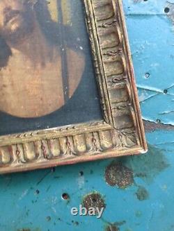 Ancien Tableau Peinture Huile Sur Bois Oil Painting On Wood Jesus Christ