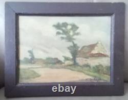 Ancien Tableau Peinture Huile Sur Panneau Bretagne Côtes du nord H. Deshayes