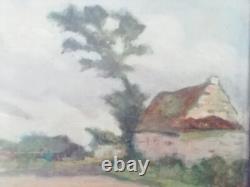 Ancien Tableau Peinture Huile Sur Panneau Bretagne Côtes du nord H. Deshayes