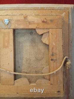 Ancien Tableau Peinture à l'huile sur toile, 2 Têtes d'anges