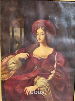 Ancien Tableau, Portrait Femme, Huile Sur Toile, Xixeme, Xxeme, Peinture, Old Painting