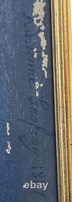 Ancien Tableau Portrait de femme, signé Adrienne Geofroy, XIXe Huile sur toile