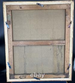 Ancien Tableau Portrait de femme, signé Adrienne Geofroy, XIXe Huile sur toile