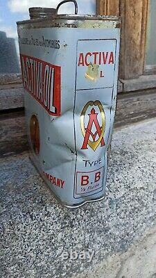Ancien bidon d huile ACTIVA OIL Le diable sur l auto 2 litres NEW ALLIANCE OIL