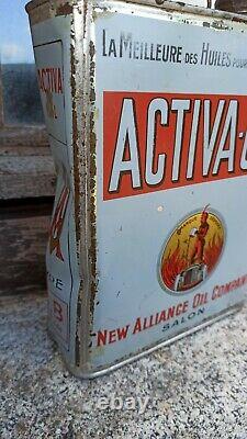 Ancien bidon d huile ACTIVA OIL Le diable sur l auto 2 litres NEW ALLIANCE OIL