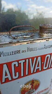 Ancien bidon d huile ACTIVA OIL Le diable sur l auto 2 litres NEW ALLIANCE OIL