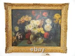 Ancien grand tableau, Nature Morte, huile sur toile