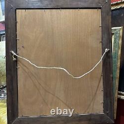 Ancien grand tableau huile sur bois marine bateau de peche cote méditerranéenne