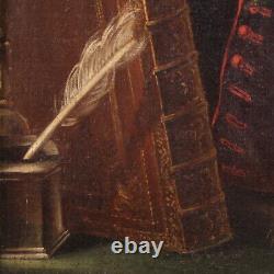 Ancien portrait de prélat tableau huile sur toile peinture religieuse 600