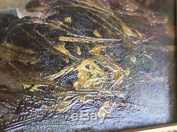 Ancien tableau COPPENOLLE huile sur panneau bois poules oil on panel