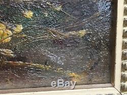 Ancien tableau COPPENOLLE huile sur panneau bois poules oil on panel